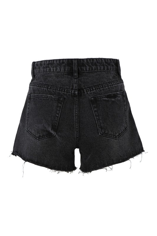 Copy Cat Distressed Denim Shorts