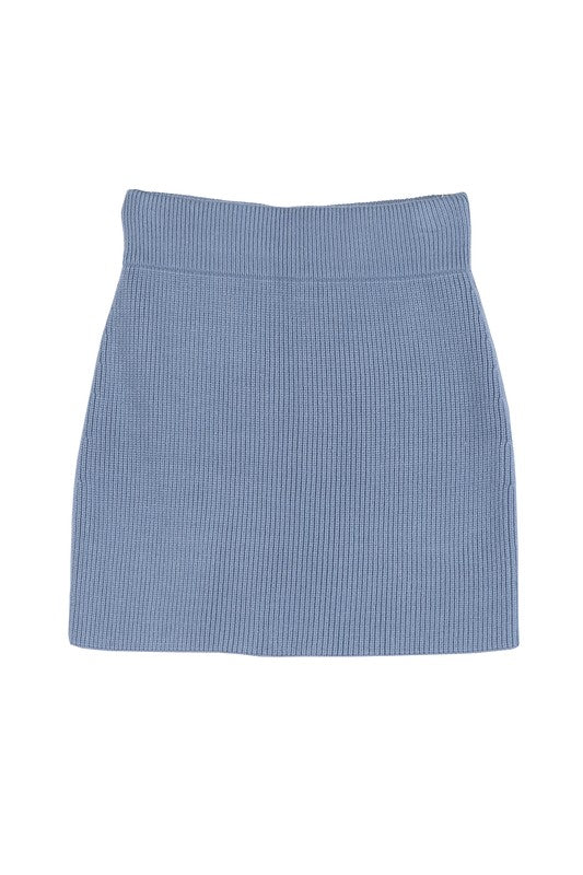 Elysian Ribbed Knit Crop Top and Skirt Set