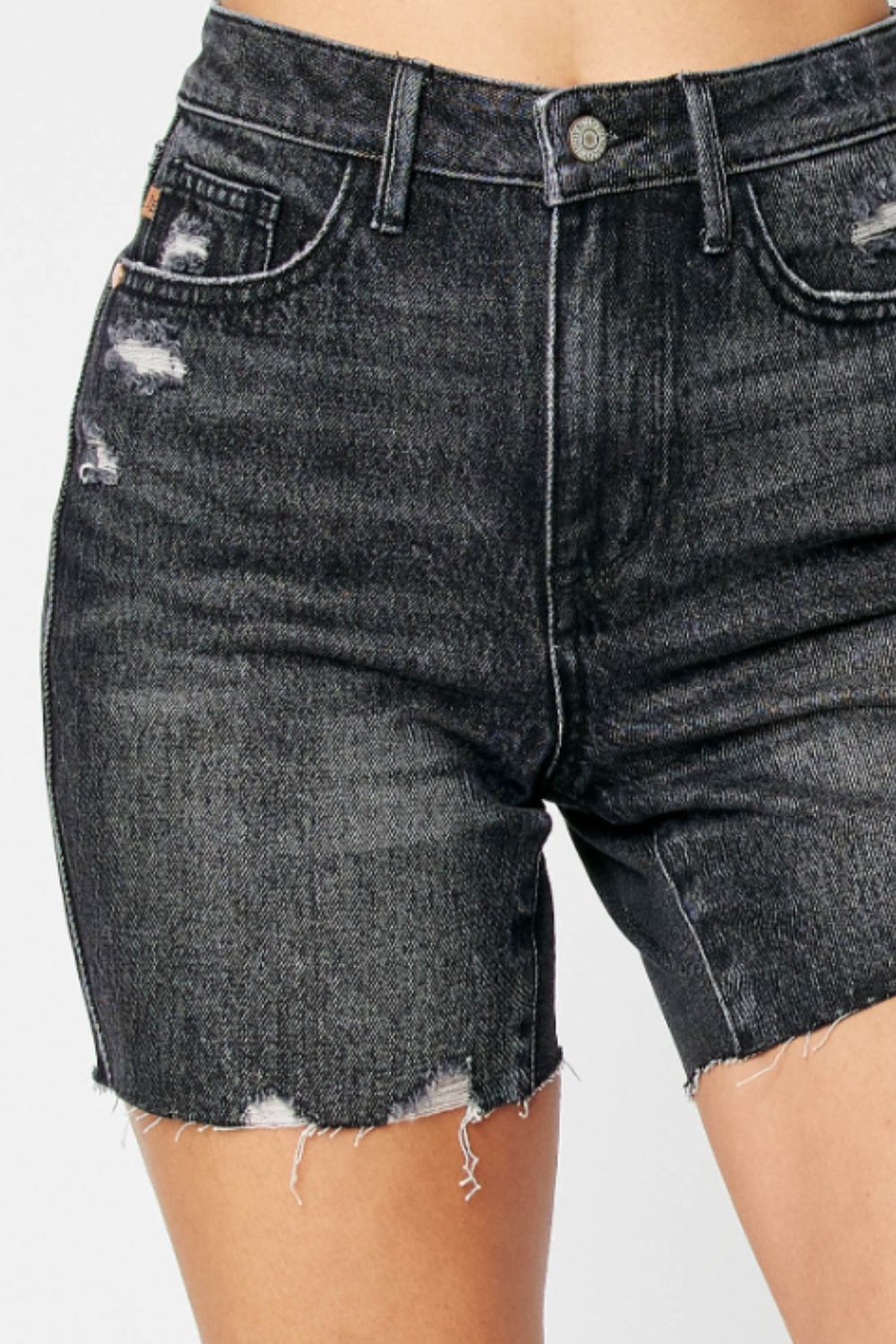 High Waist Tummy Control Denim Shorts