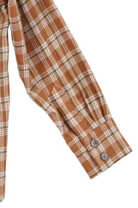 Autumn Beige Plaid Shirt