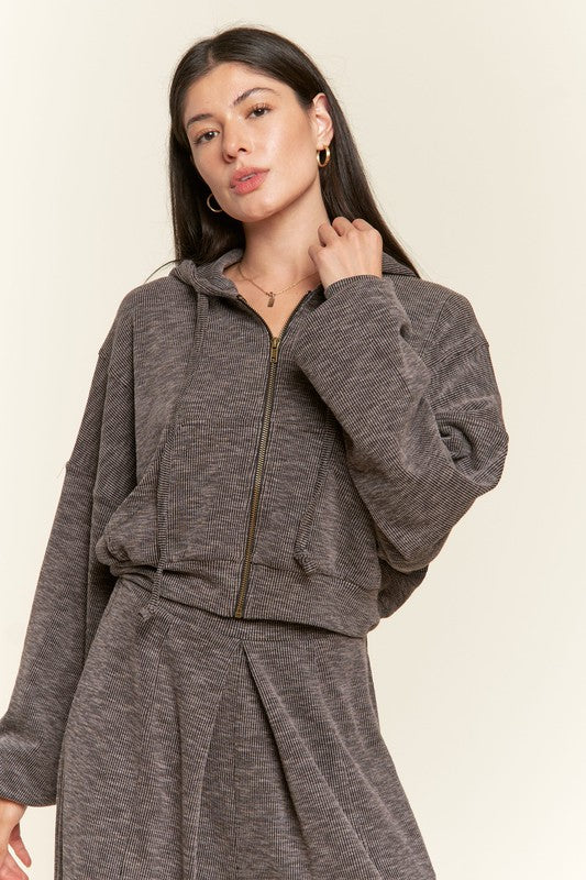 Urban Chic Zip-up Drop Shoulder Hooded Jacket