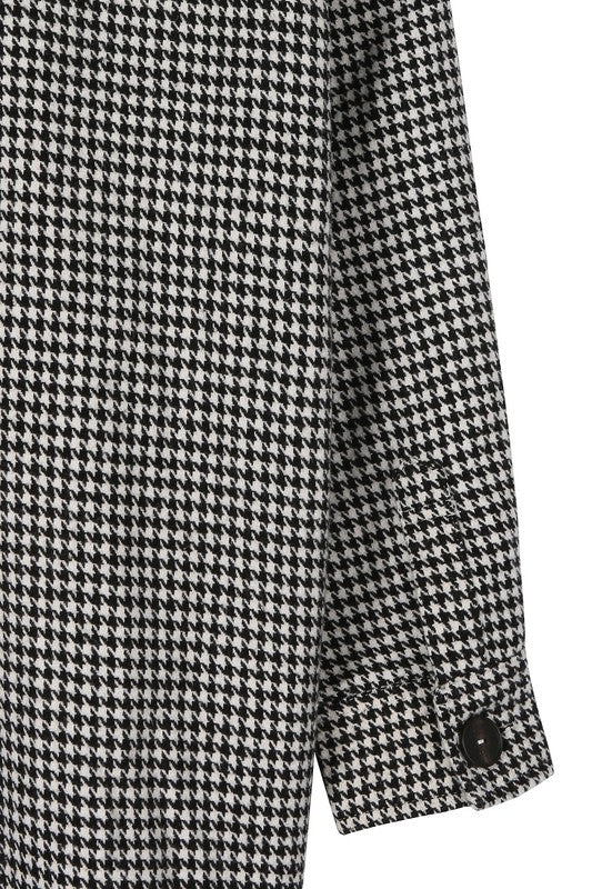 The Houndstooth Long Shacket