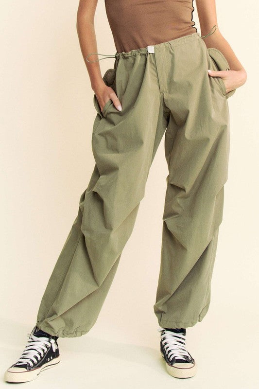 Drawstring Baggy Pants with Pockets