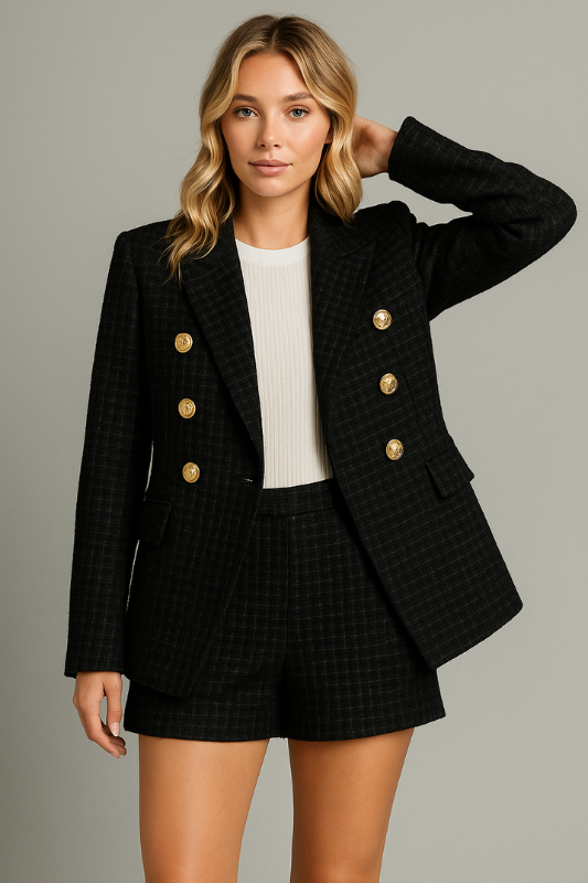 Luxe Tweed Blazer Shorts Set