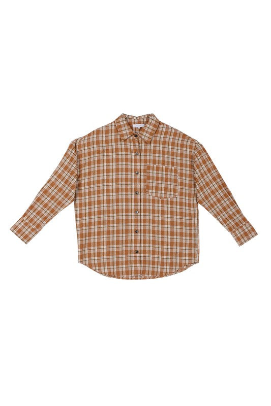 Autumn Beige Plaid Shirt