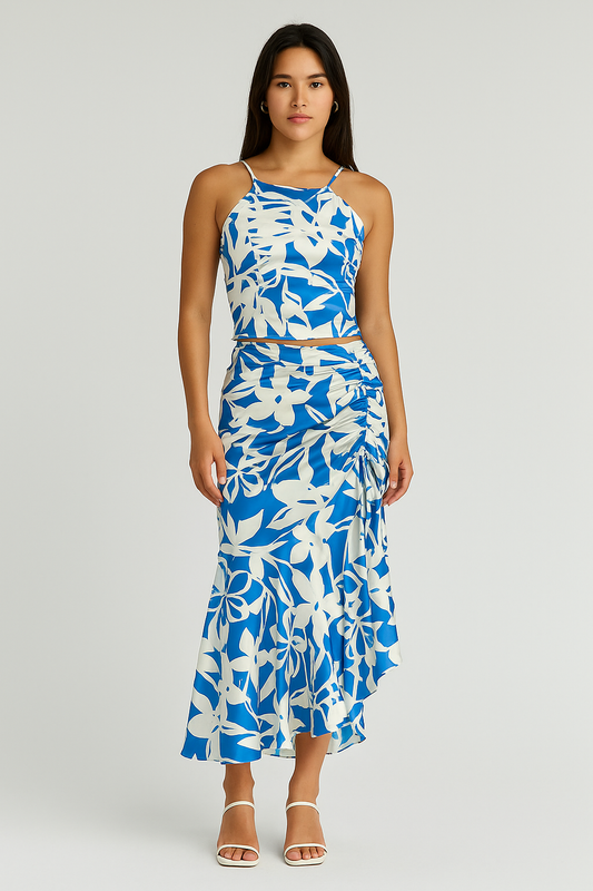 Coastal Bloom Flounce Skirt