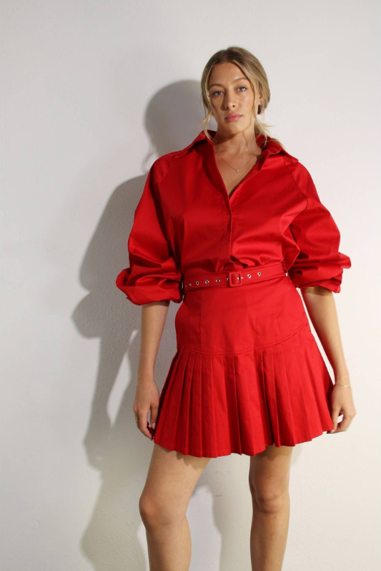 Passion in Paris Bubble Sleeve Skirt Set - Luxe and Allure