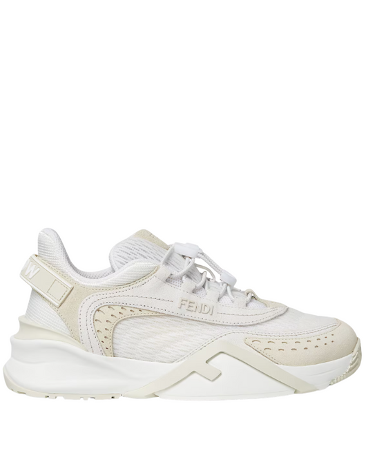 Fendi Flow White mesh and Suede Low Tops