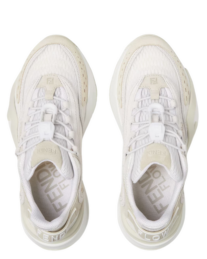 Fendi Flow White mesh and Suede Low Tops