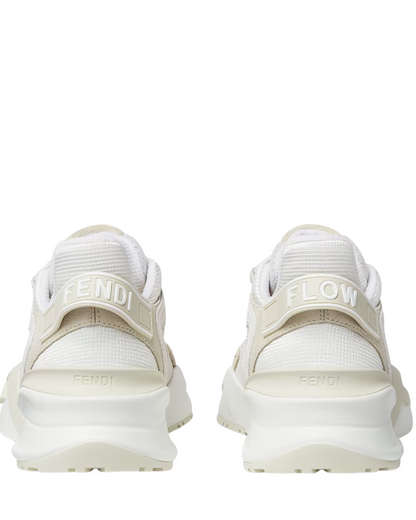 Fendi Flow White mesh and Suede Low Tops