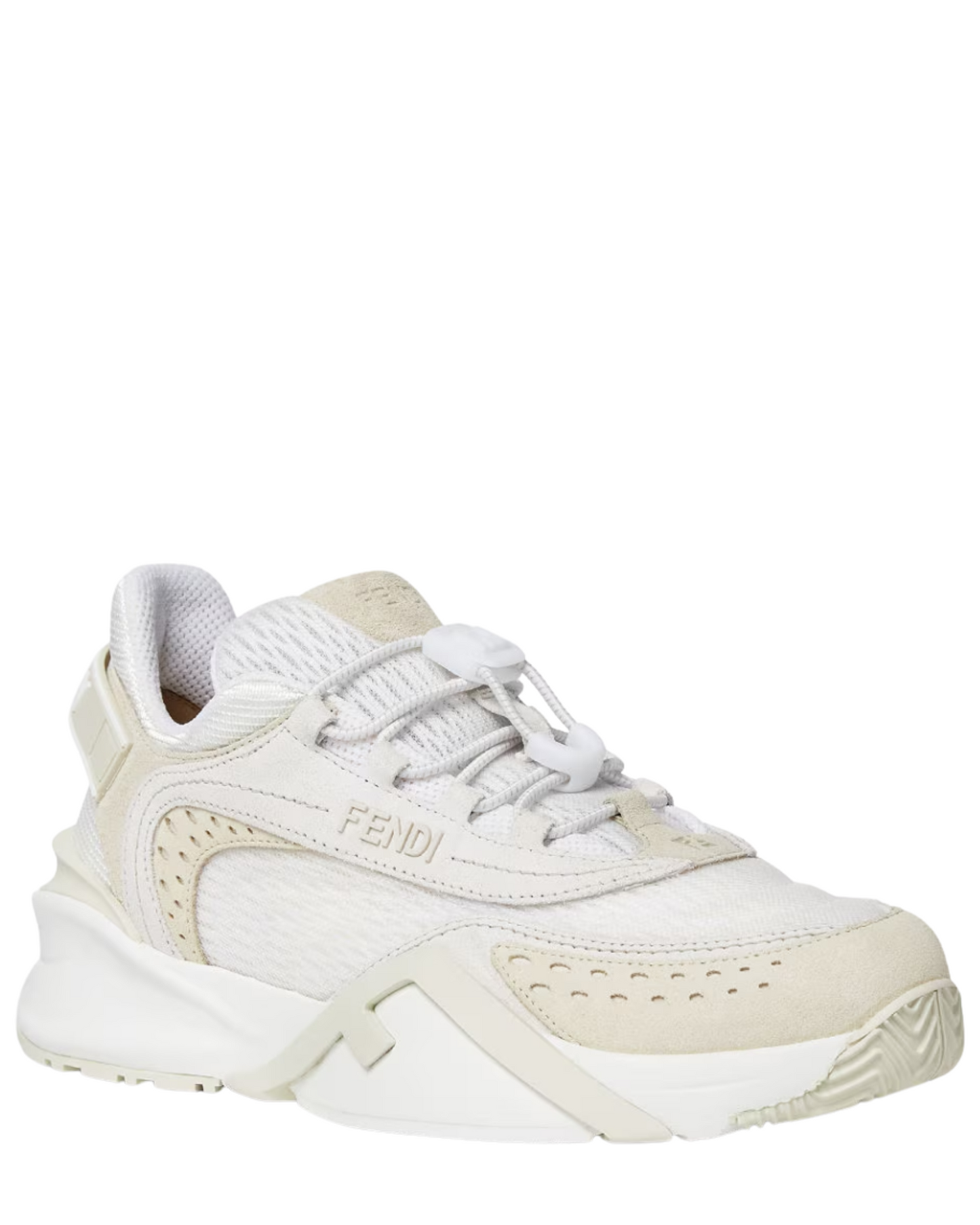 Fendi Flow White mesh and Suede Low Tops