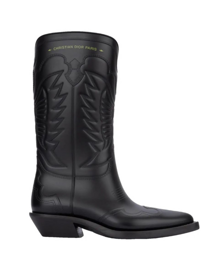 Dior Black Leather Cowboy Boot