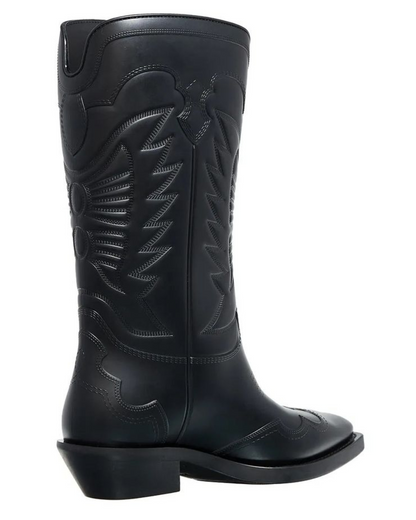 Dior Black Leather Cowboy Boot
