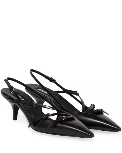 Miu Miu Multi-Buckle 55MM  Slingback Pumps