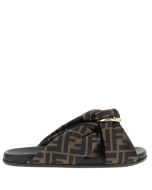 Fendi Satin Slide Sandals