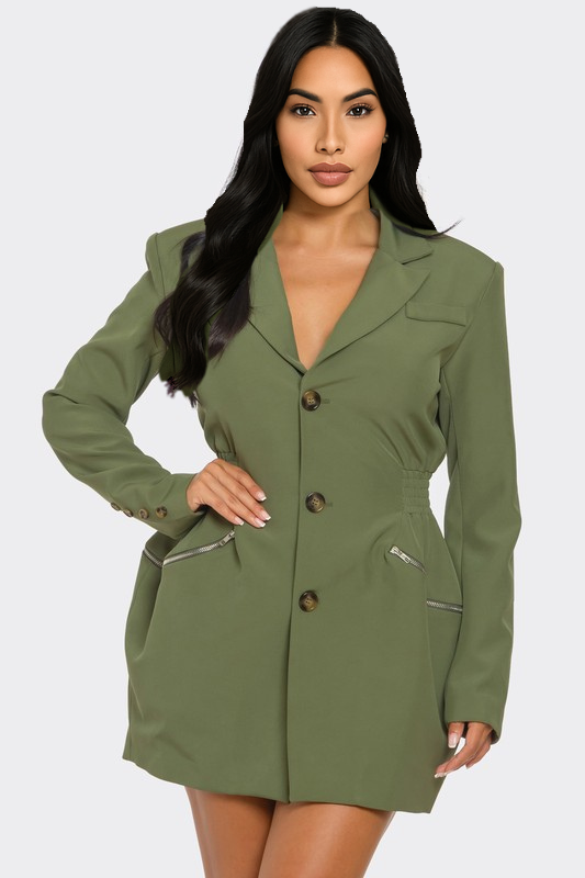 Power Play Tailored Utility Blazer Dress