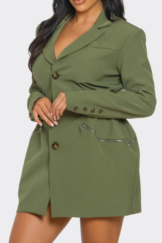Power Play Tailored Utility Blazer Dress