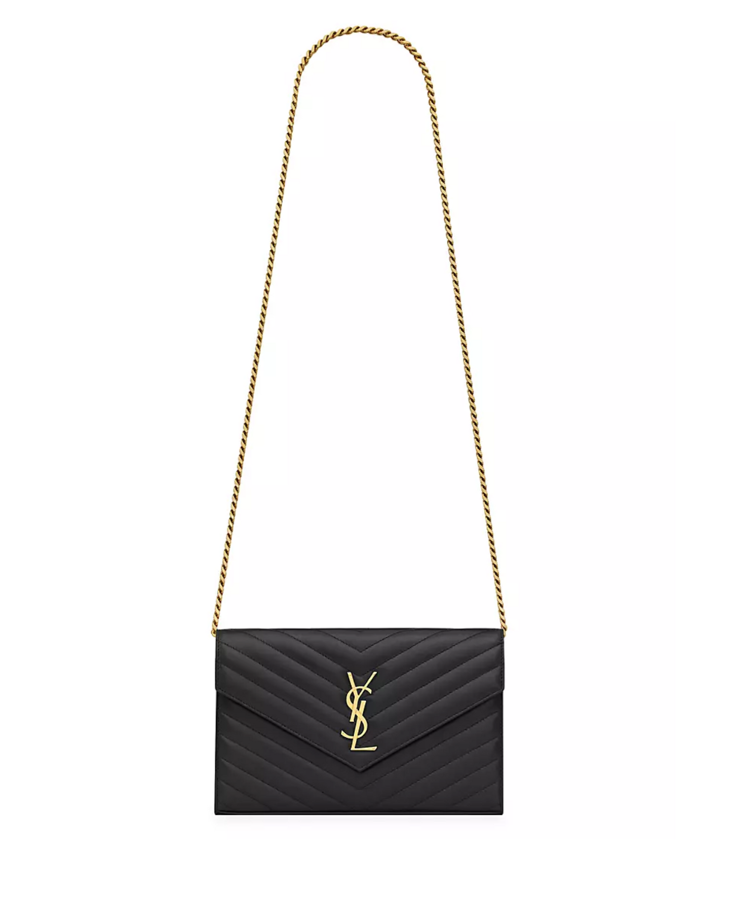 Saint Laurent cassandre chain wallet in lambskin