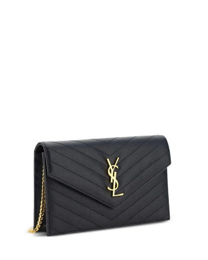 Saint Laurent cassandre chain wallet in lambskin