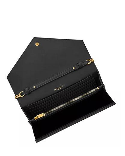Saint Laurent cassandre chain wallet in lambskin