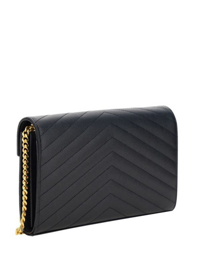 Saint Laurent cassandre chain wallet in lambskin