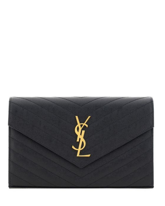 Saint Laurent cassandre chain wallet in lambskin