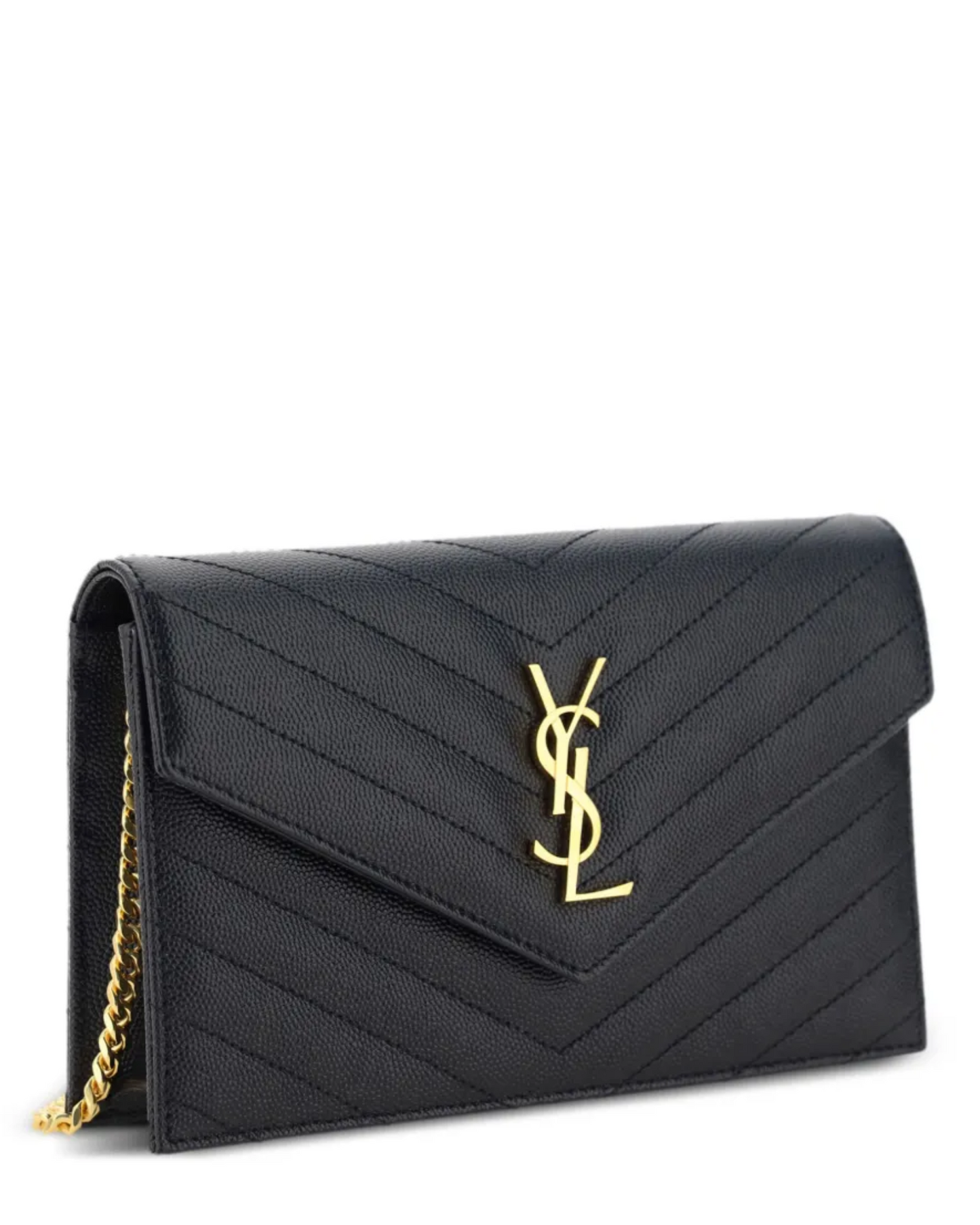 Saint Laurent cassandre chain wallet in lambskin