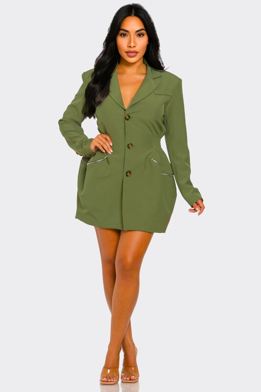 Power Play Tailored Utility Blazer Dress