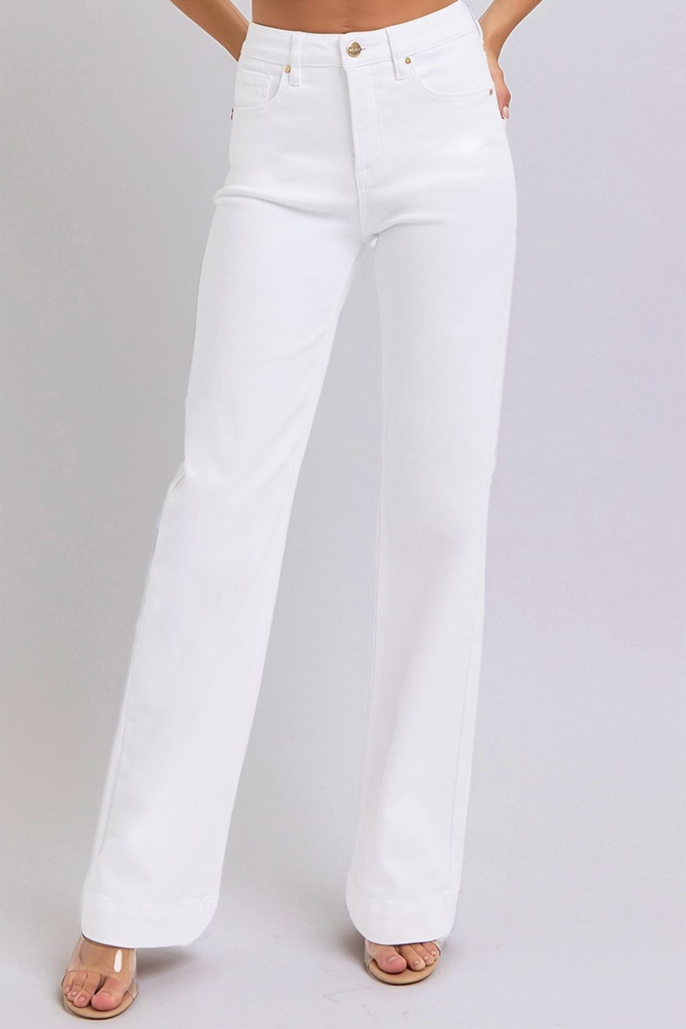 White Allure High Waist Straight Jeans