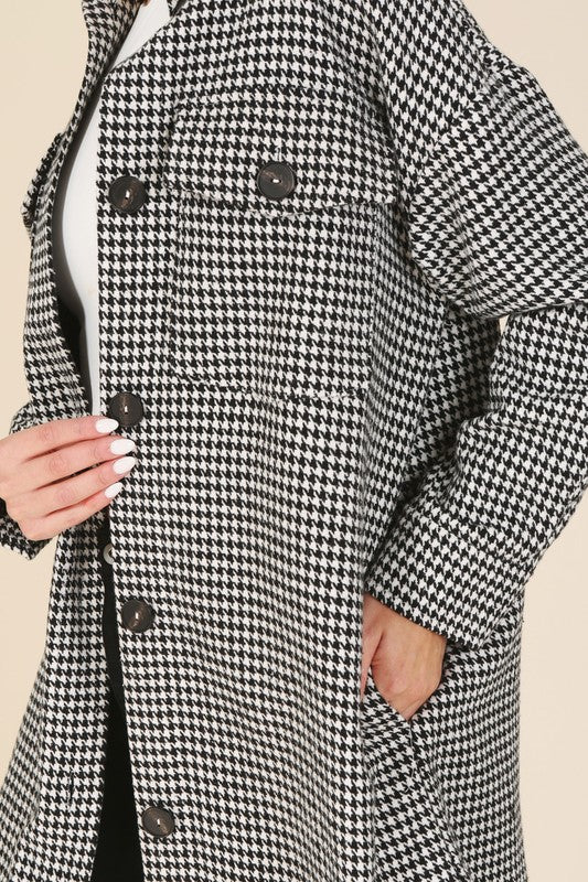 The Houndstooth Long Shacket