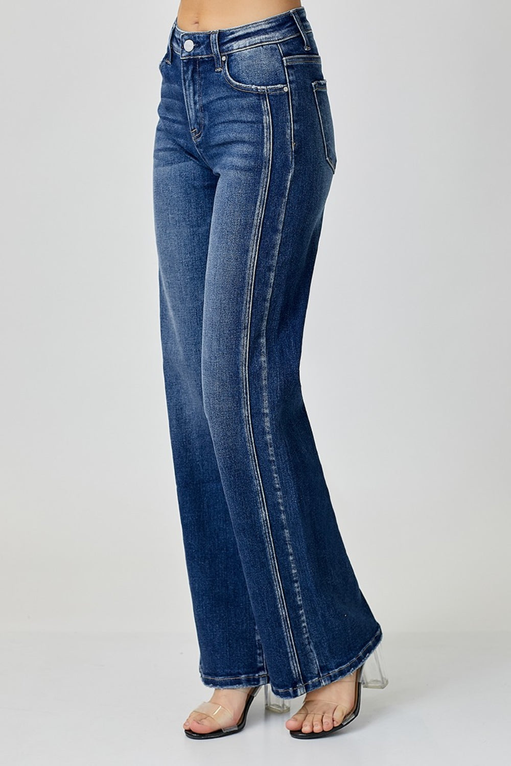 Mid Rise Straight Jeans