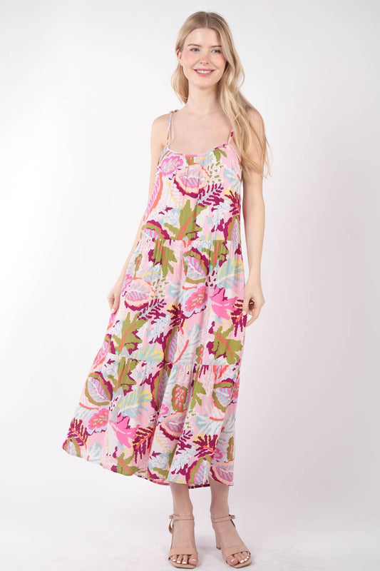 Inspired by you Tropical Printed Cami Midi Dress