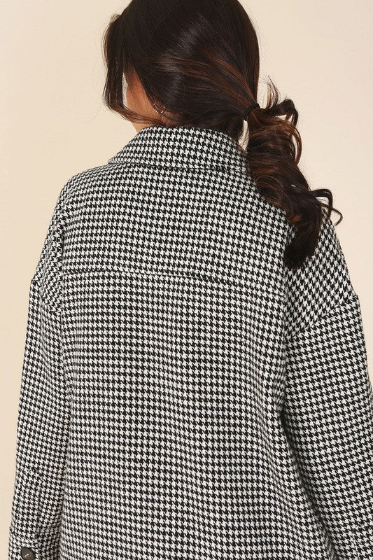 The Houndstooth Long Shacket