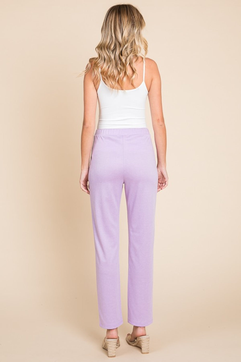 Lilac  Pin Tuck Detail Slim Pants