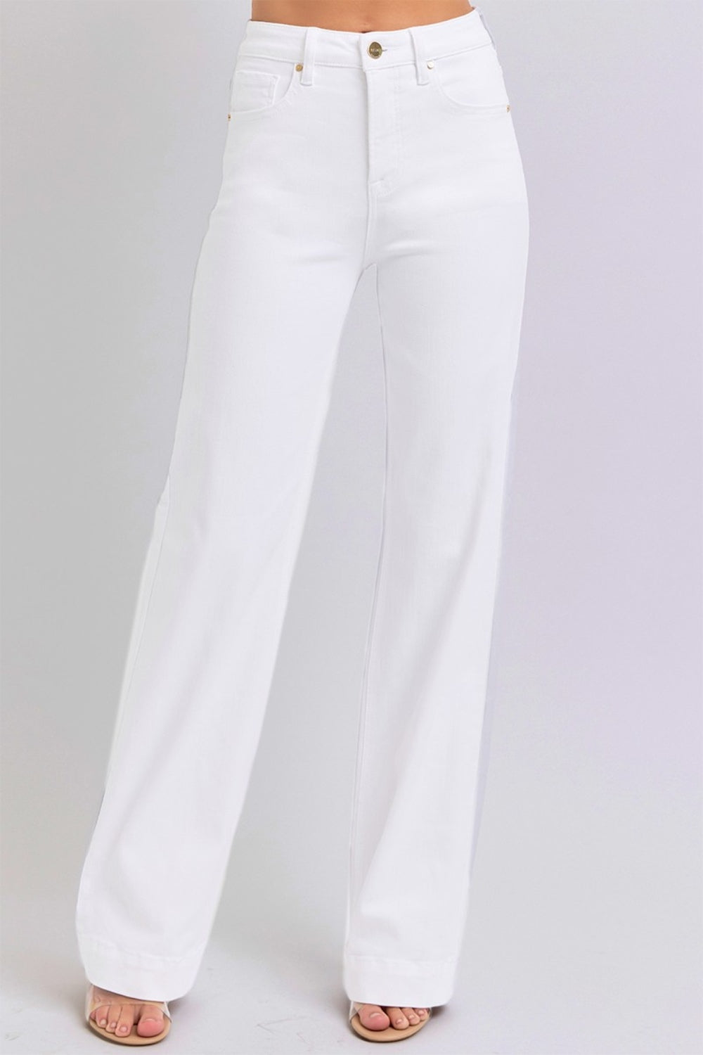 White Allure High Waist Straight Jeans