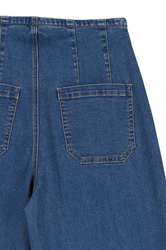 The Flared High Waist Pin-Tuck Jeans