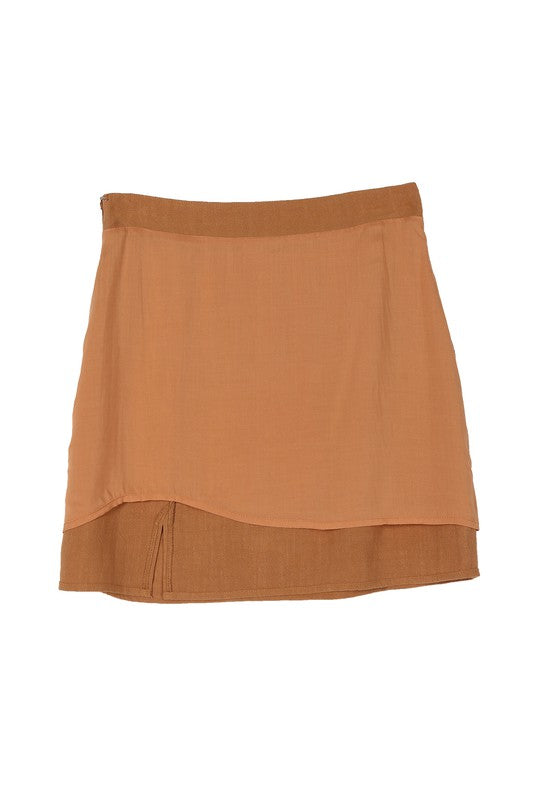 Linen Crop Top with Button Down Detail Skirt Set