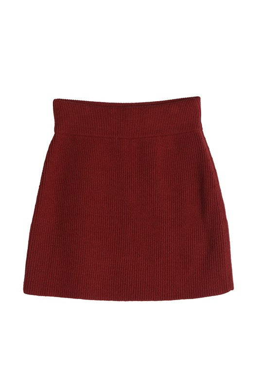 Elysian Ribbed Knit Crop Top and Skirt Set