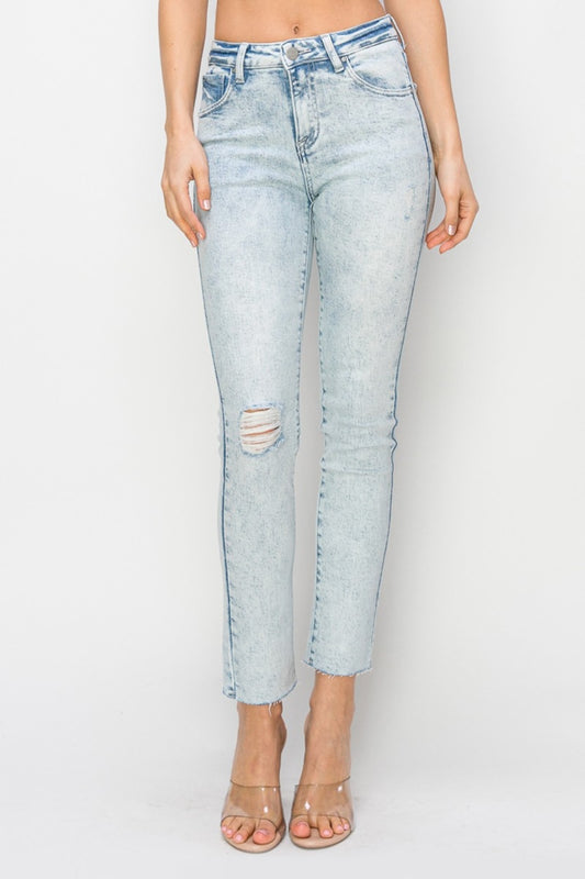 Light High Rise Distressed Skinny Jeans