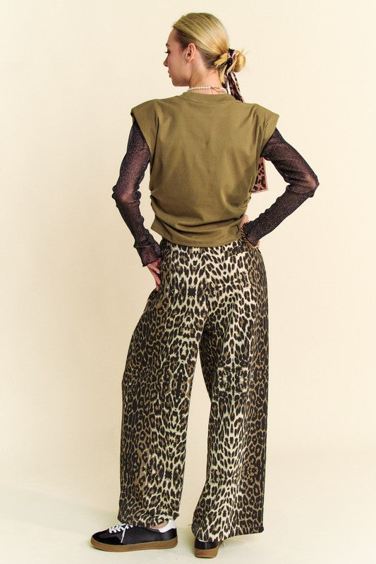 Leopard Wide Leg Pants