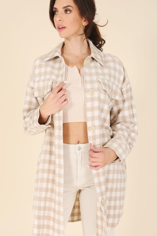 The Check Pattern Long Shacket