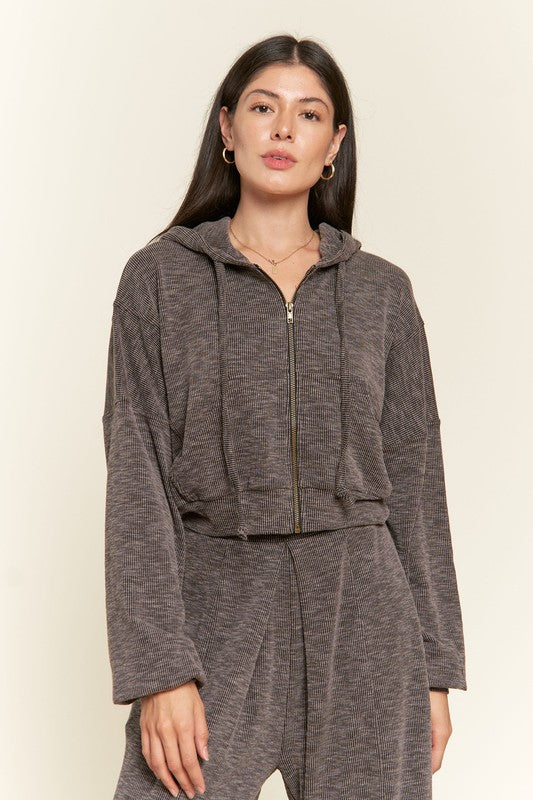 Urban Chic Zip-up Drop Shoulder Hooded Jacket